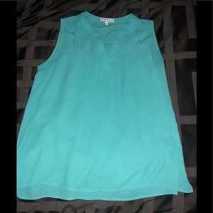 CHAUS turquoise blouse
